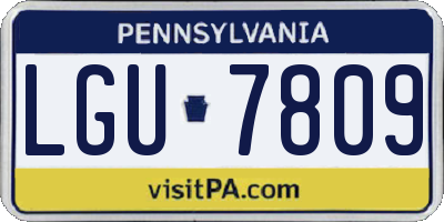 PA license plate LGU7809