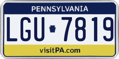 PA license plate LGU7819