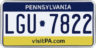PA license plate LGU7822