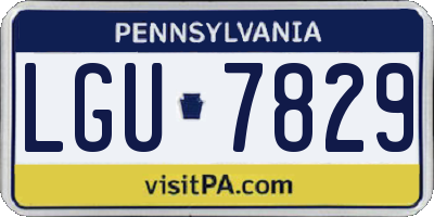 PA license plate LGU7829