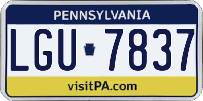 PA license plate LGU7837