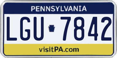 PA license plate LGU7842