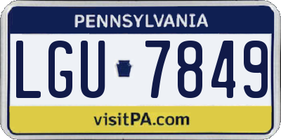 PA license plate LGU7849