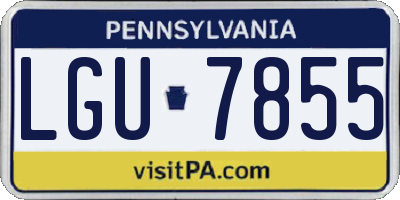 PA license plate LGU7855