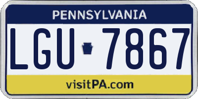 PA license plate LGU7867