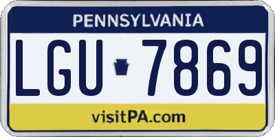 PA license plate LGU7869