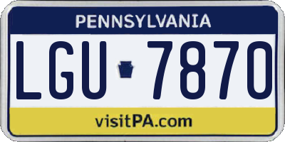 PA license plate LGU7870