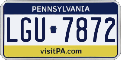 PA license plate LGU7872