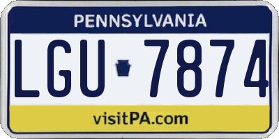 PA license plate LGU7874