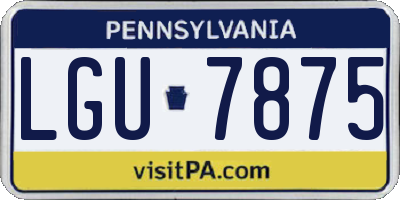 PA license plate LGU7875