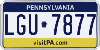PA license plate LGU7877