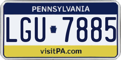 PA license plate LGU7885