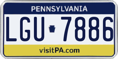 PA license plate LGU7886