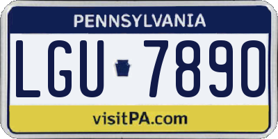 PA license plate LGU7890