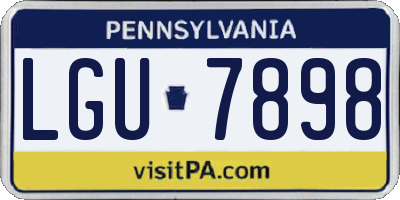 PA license plate LGU7898