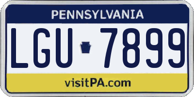 PA license plate LGU7899