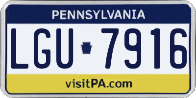 PA license plate LGU7916