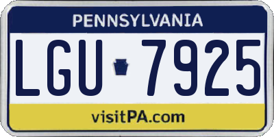 PA license plate LGU7925