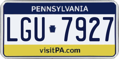 PA license plate LGU7927