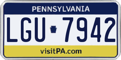 PA license plate LGU7942