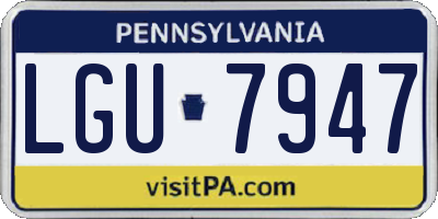 PA license plate LGU7947