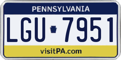 PA license plate LGU7951