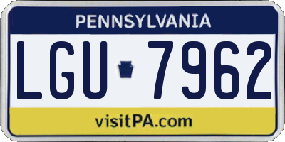 PA license plate LGU7962