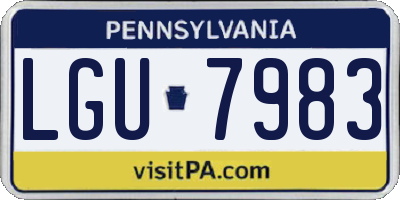 PA license plate LGU7983