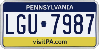 PA license plate LGU7987