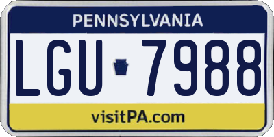 PA license plate LGU7988