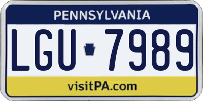 PA license plate LGU7989