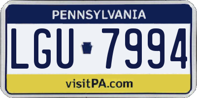 PA license plate LGU7994