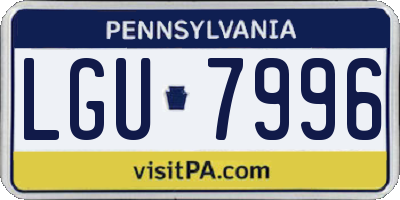 PA license plate LGU7996