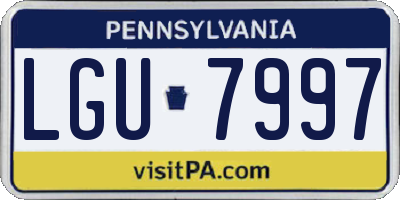 PA license plate LGU7997