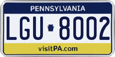 PA license plate LGU8002