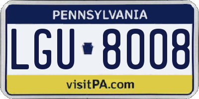 PA license plate LGU8008