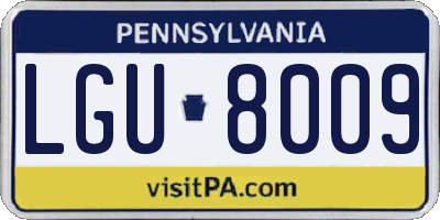 PA license plate LGU8009