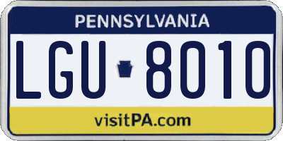 PA license plate LGU8010
