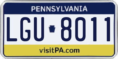 PA license plate LGU8011