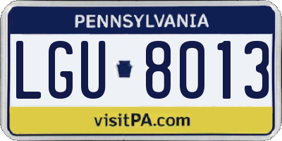 PA license plate LGU8013