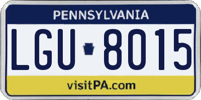 PA license plate LGU8015
