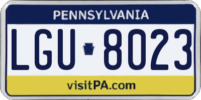 PA license plate LGU8023