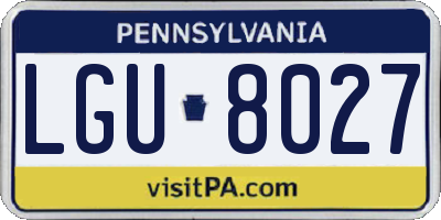 PA license plate LGU8027