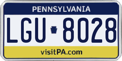 PA license plate LGU8028