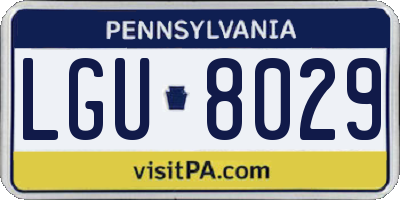 PA license plate LGU8029