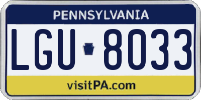 PA license plate LGU8033