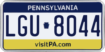 PA license plate LGU8044