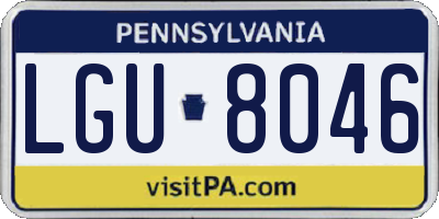 PA license plate LGU8046