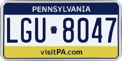 PA license plate LGU8047