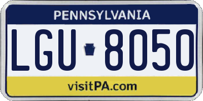 PA license plate LGU8050